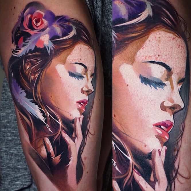 color-realism-portrait-rose-tattoo-by-kamil-mocet-miami Miami Tattoo